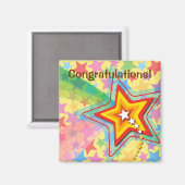 Retro Superstar Rainbow Colorful Fun Magnet (Voorkant / Achterkant)