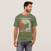 Retro Support Local Library Book T-shirt (Voorkant volledig)