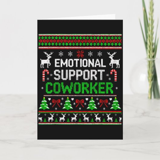 Retro Suprt Coworker Ugly Christmas Saying Quote Kaart (Voorkant)