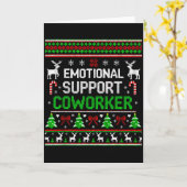 Retro Suprt Coworker Ugly Christmas Saying Quote Kaart (Gele Bloem)