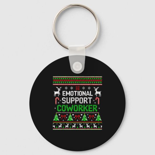 Retro Suprt Coworker Ugly Christmas Saying Quote Sleutelhanger (Voorkant)