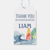 Retro Surf Birthday Party Dank u voor labels Cadeaulabel (Voorkant)