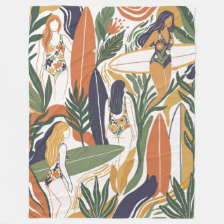 Retro Surf Club Fleece Deken