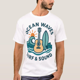 Retro Surf Gitaar Illustratie T-shirt