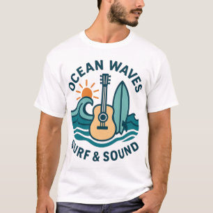 Retro Surf Gitaar Illustratie T-shirt