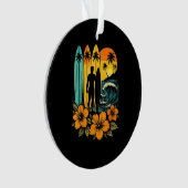 Retro Surf Strand Zonsondergang Tropisch Ornament (voorkant)