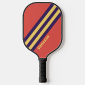 Retro Surf Sunset Stripes met naam Pickleball Paddle (Voorkant)