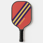 Retro Surf Sunset Stripes met naam Pickleball Paddle (Achterkant)