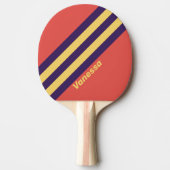 Retro Surf Sunset Stripes met naam Tafeltennisbatje (Voorkant)