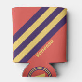 Retro Surf Sunset Stripes with Name Blikjeskoeler (Achterkant)