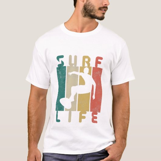 retro surf surfer cadeau t-shirt (Voorkant)