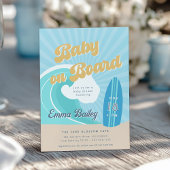 Retro Surf Thema Baby Borrel Kaart