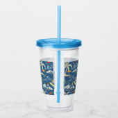 Retro Surf Tropical Patroon Acryl Drinkbeker (Rechts)