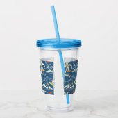 Retro Surf Tropical Patroon Acryl Drinkbeker (Links)