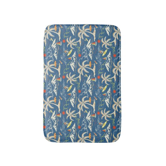 Retro Surf Tropical Patroon Badmat (Voorkant Verticaal)