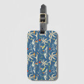 Retro Surf Tropical Patroon Bagagelabel (Voorkant (verticaal))