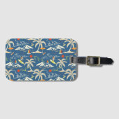 Retro Surf Tropical Patroon Bagagelabel (Voorkant (horizontaal))