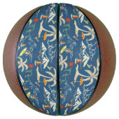 Retro Surf Tropical Patroon Basketbal (Verticaal)