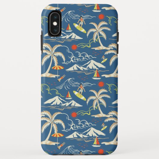 Retro Surf Tropical Patroon Case-Mate iPhone Case (Achterkant)