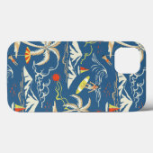Retro Surf Tropical Patroon Case-Mate iPhone Case (Achterkant (horizontaal))