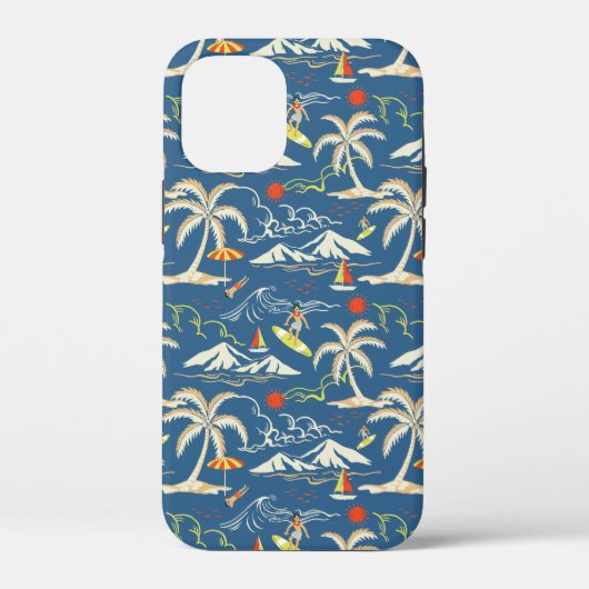 Retro Surf Tropical Patroon Case-Mate iPhone Case (Achterkant)