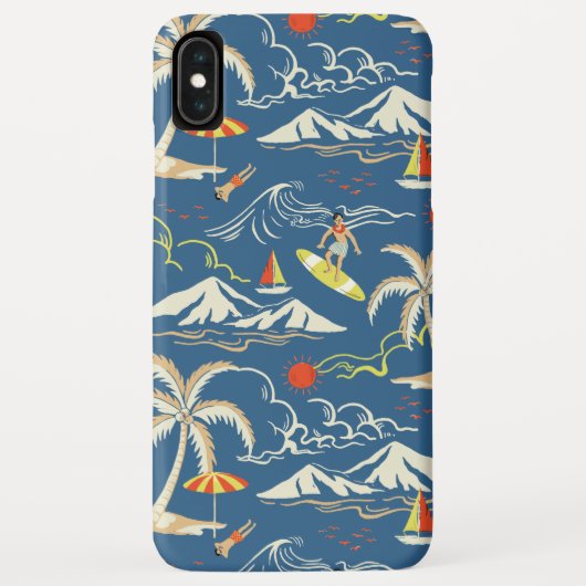 Retro Surf Tropical Patroon Case-Mate iPhone Case (Achterkant)