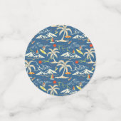 Retro Surf Tropical Patroon Confetti (Kleine voorkant)