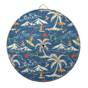 Retro Surf Tropical Patroon Dartbord