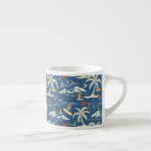 Retro Surf Tropical Patroon Espresso Kop (Rechts)