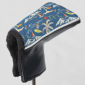 Retro Surf Tropical Patroon Golfheadcover (3/4 voorkant)