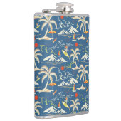 Retro Surf Tropical Patroon Heupfles (Rechts)