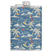 Retro Surf Tropical Patroon Heupfles (Voorkant)