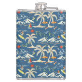 Retro Surf Tropical Patroon Heupfles (Achterkant)
