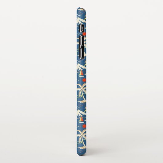 Retro Surf Tropical Patroon iPhone Hoesje (Linkerkant)