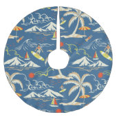 Retro Surf Tropical Patroon Kerstboom Rok (Voorkant)