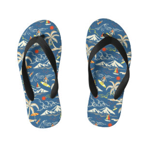 Retro Surf Tropical Patroon Kinder Teenslippers