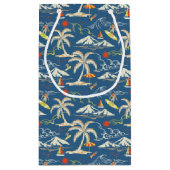 Retro Surf Tropical Patroon Klein Cadeauzakje (Achterkant)