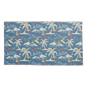 Retro Surf Tropical Patroon Kussensloop (Achterkant)
