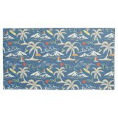 Retro Surf Tropical Patroon Kussensloop (Voorkant)