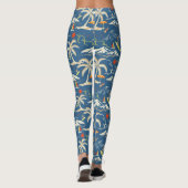 Retro Surf Tropical Patroon Leggings (Achterkant)