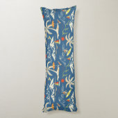 Retro Surf Tropical Patroon Lichaamskussen (Achterkant (Verticaal))