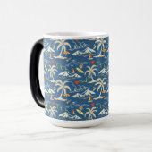 Retro Surf Tropical Patroon Magische Mok (Voorkant links)