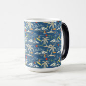 Retro Surf Tropical Patroon Magische Mok (Voorkant rechts)