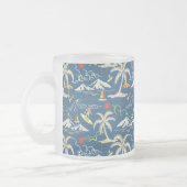 Retro Surf Tropical Patroon Matglas Koffiemok (Links)