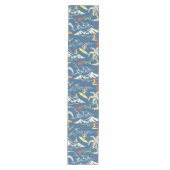 Retro Surf Tropical Patroon Medium Tafelloper (Voorkant)