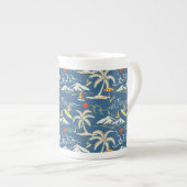 Retro Surf Tropical Patroon Porselein Kop (Voorkant rechts)
