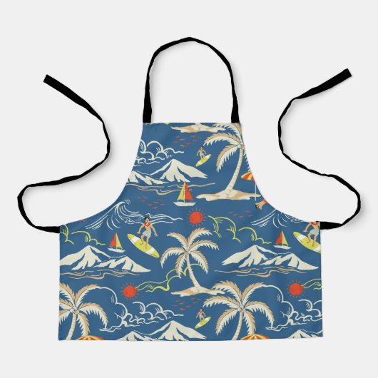Retro Surf Tropical Patroon Schort (Voorkant)