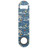 Retro Surf Tropical Patroon Speed Flessenopener (Achterkant)