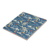 Retro Surf Tropical Patroon Tegeltje (Zijkant)