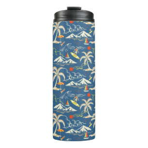Retro Surf Tropical Patroon Thermosbeker